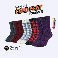 Toddler Crew Warm Thermal 5/6 Pack Socks Soft Thick Brushing