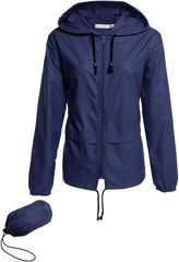 Women'S Lightweight Hooded Raincoat Waterproof Packable Active Outdoor Rain Jacket (S-3XL)