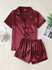 Women Satin Short Pajama Set