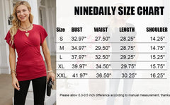 Women Dressy Tunic Tops Crossover V Neck Raglan Sleeve Ruched Blouse