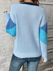 Blue Stripe Knit Pullover