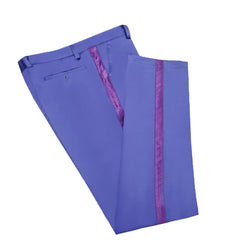 New Stain Man Pants Formal Wedding Men Suit Pants Purple Dress Trousers Suit Pants with Trim
