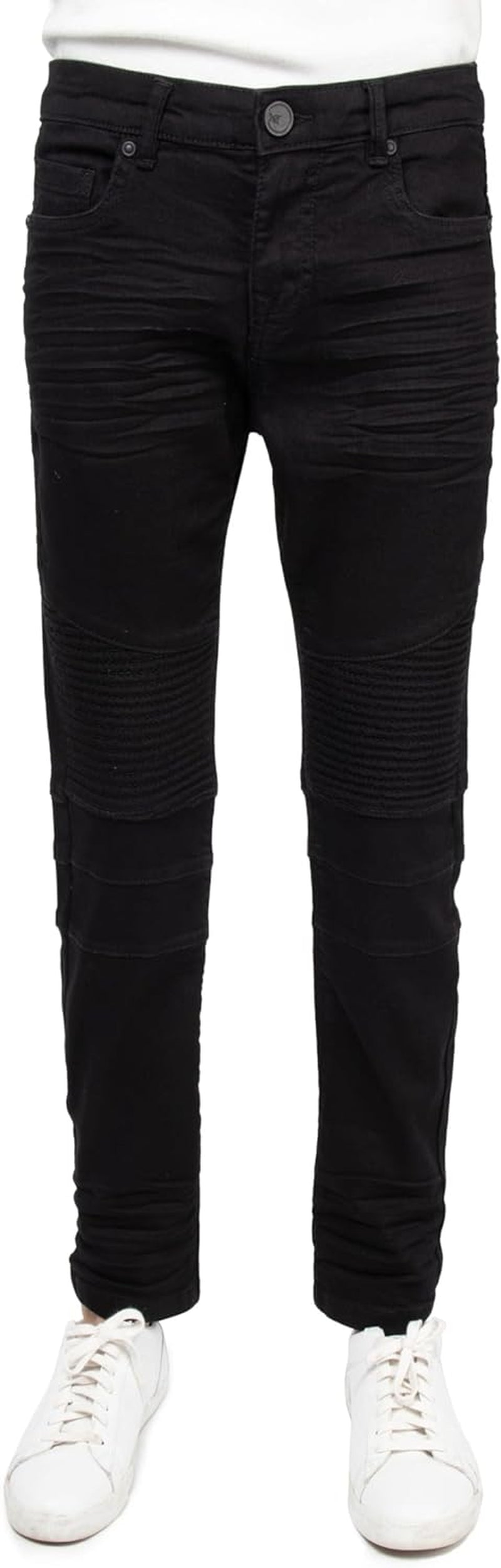 Baby Boys Toddler Jeans, Elastic Waist Biker Moto Distressed Ripped Denim Jeans for Boys & Colored Pants