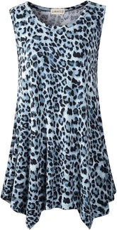 Womens plus Size Tank Tops Summer Sleeveless Shirts Casual Loose Tunic Blouses