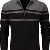 Stripe Zip Knit Pullover