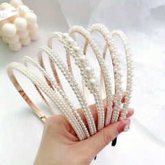 Vintage Faux Pearl Headband Set