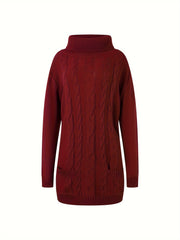 Pocket Cable Turtleneck Sweater