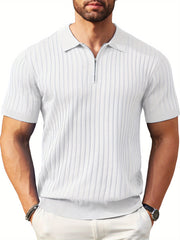 Zipper Knit Mens Polo Shirt