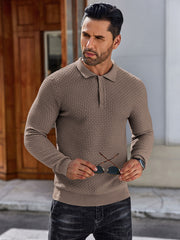 Lightweight Knit Long Sleeve Polo