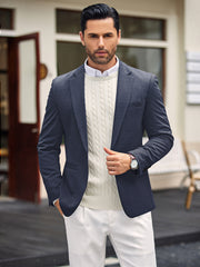 Men’s One-Button Lightweight Knit Blazer