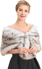 Wedding Faux Fur Shawls and Wraps Bridal Fur Stole Bridesmaids Winter Cover up for Women and Brides