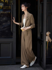 Modern Lapel Pantsuit Set Womens