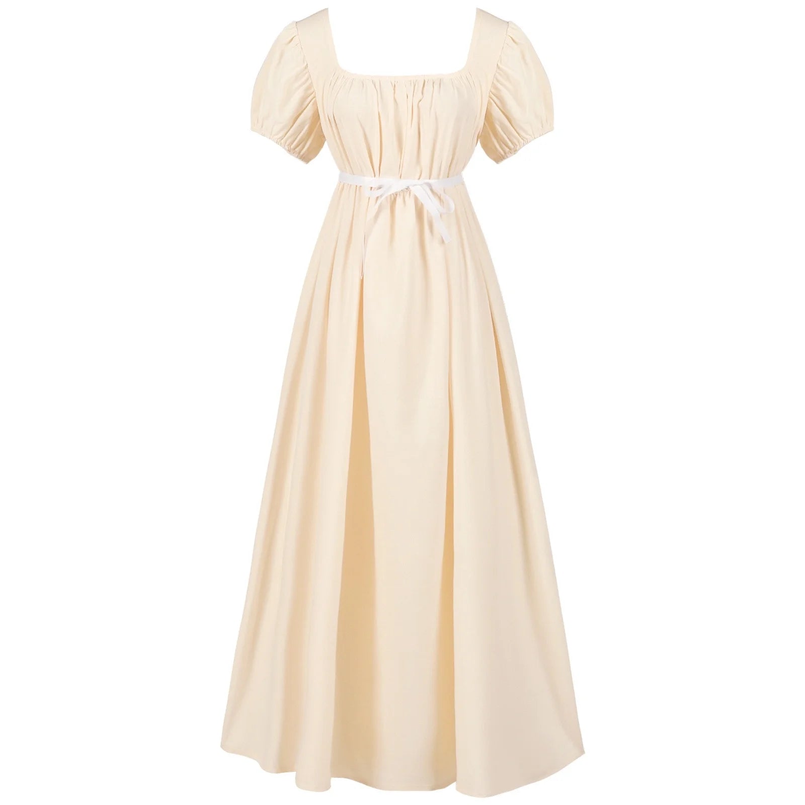 Women'S Renaissance Cosplay Costume Medieval Irish over Dress Chemise Short Sleeves Dress Gothic High Waist Gown Dress