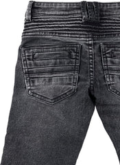 Baby Boys Toddler Jeans, Elastic Waist Biker Moto Distressed Ripped Denim Jeans for Boys & Colored Pants