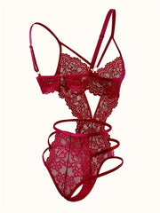 Women Floral Lace Teddy Bodysuit