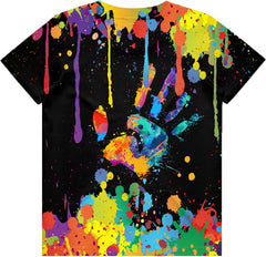 Teens Boys Girls Shirts 3D Print Colorful Design Graphic Tee Shirt with Short Sleeve for Kids 6-16 Years