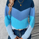 Blue Stripe Knit Pullover