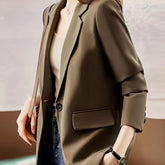 Notched Lapel Woven Blazer