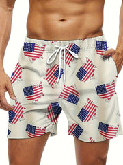 Flag Graphic Holiday Shorts