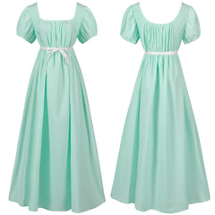 Women'S Renaissance Cosplay Costume Medieval Irish over Dress Chemise Short Sleeves Dress Gothic High Waist Gown Dress