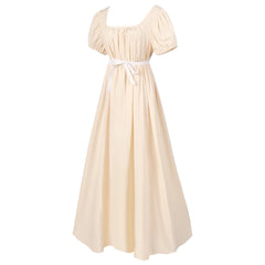 Women'S Renaissance Cosplay Costume Medieval Irish over Dress Chemise Short Sleeves Dress Gothic High Waist Gown Dress