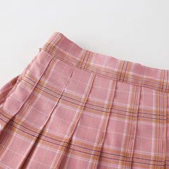 Women'S & Girls' Pleated Plaid Mini Skirt School Girl Skirts Skorts Mom and Daughter Matching Outfits