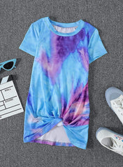 Girls Casual Tunic Tops Knot Front Long Sleeve Loose Soft Blouse T-Shirt Size 4-13