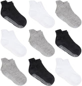 Baby Non Slip Grip Ankle Socks with Non Skid Soles for Infants Toddlers Kids Boys Girls
