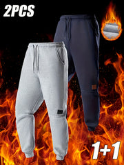 Men’s Fleece-Lined Sports Pants 2pcs