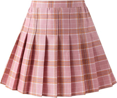 Women'S & Girls' Pleated Plaid Mini Skirt School Girl Skirts Skorts Mom and Daughter Matching Outfits