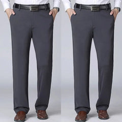2Pcs M‘S Business Pants plus Size 40-52 95-155Kg Formal Work Long Pants Elastic Waist Suit Pants Casual Trousers