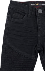 Baby Boys Toddler Jeans, Elastic Waist Biker Moto Distressed Ripped Denim Jeans for Boys & Colored Pants