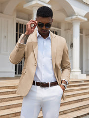 Slim Cotton Woven Blazer