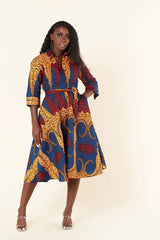 Women African Print Dress Dashiki Traditional Dress Outfits Attire 2022 Fashion 3/4 Sleeve Party Evening African Dresses Women