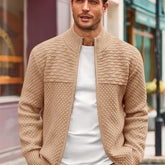 Zip Stand Knit Cardigan