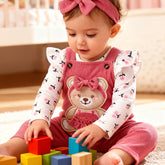 Baby Girl Floral Jumpsuit & Teddy Corduroy Pants Set