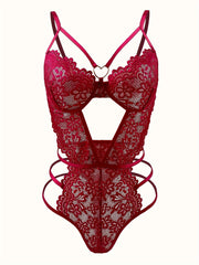 Women Floral Lace Teddy Bodysuit