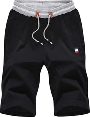 Men'S Shorts Sweat Casual Comfortable, Stylish with Secure Zipper Pockets Elastic Waist Drawstring