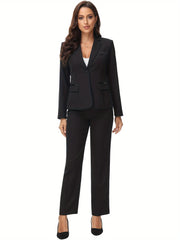 Elegant Plus Size Office Pantsuit