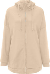 Women'S Casual Zip up Hoodies Long Tunic Winter Fleece Sweatshirts Jackets Fashion plus Size Hoodie with Pockets