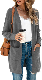 Womens Color Block Striped Draped Kimono Cardigan Long Sleeve Open Front Casual Knit Sweaters Coat Soft Outwear