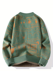 Geo Slim Knit Pullover