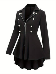 Vintage Zip Lapel Knit Blazer