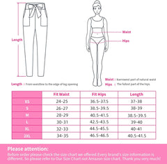 Women'S Pants Casual Trouser Paper Bag Pants Elastic Waist Slim Pockets