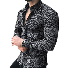 Men Brand Long Sleeve Shirt Floral Male Blouse Casual Shirts Summer Autumn Shirts Men Top Clothes Camisa Masculina Sale