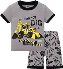 Little Boys Short Set Pajamas for Boys 100% Cotton Toddler Train Dinosaur Sleepwear Summer Clothes Size 2-7T
