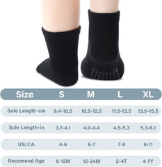 12 Pack Baby Socks Cotton Crew Toddler Socks Grips Non Slip Bottom Kids Socks