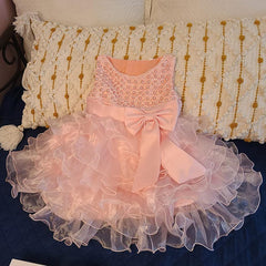 Baby Girl Dresses Ruffle Lace Pageant Party Wedding Flower Girl Dress