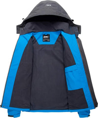 Men'S Hooded Waterproof Jacket Lightweight Rain Jacket Outdoor Casual Sportswear