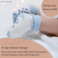Ankle Style Socks with Grip for Little Girls & Boys, Infants, Toddlers, Children - 12 Pairs